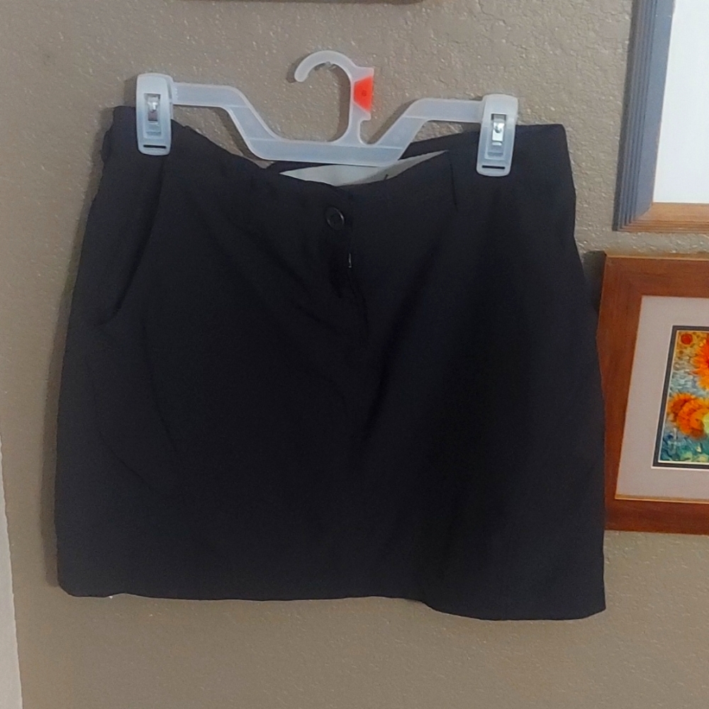 Exofficio Skort Womens Black Skirt Attached Shorts Nylon Blend Stretch Size 8